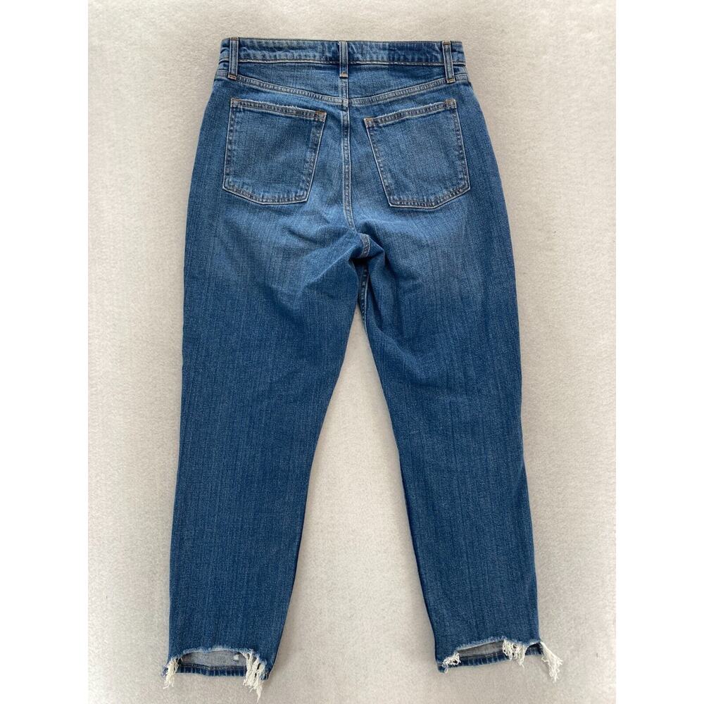 Abercrombie & Fitch Curve Love Mom Jeans Women's 28/6 High Rise Blue Distressed - Picture 13 of 13